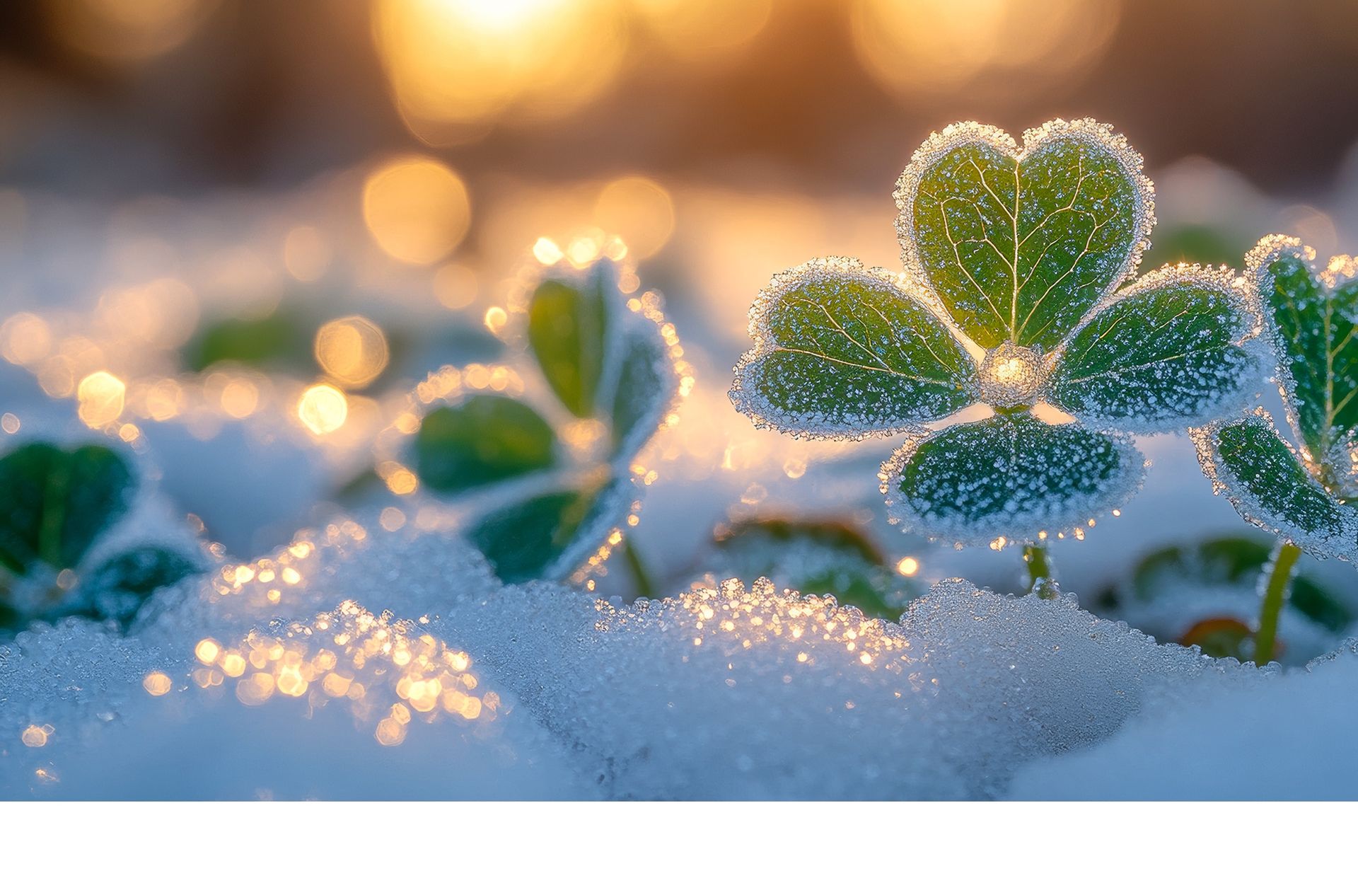 IABER brand philosophy — a frost-covered four-leaf clover